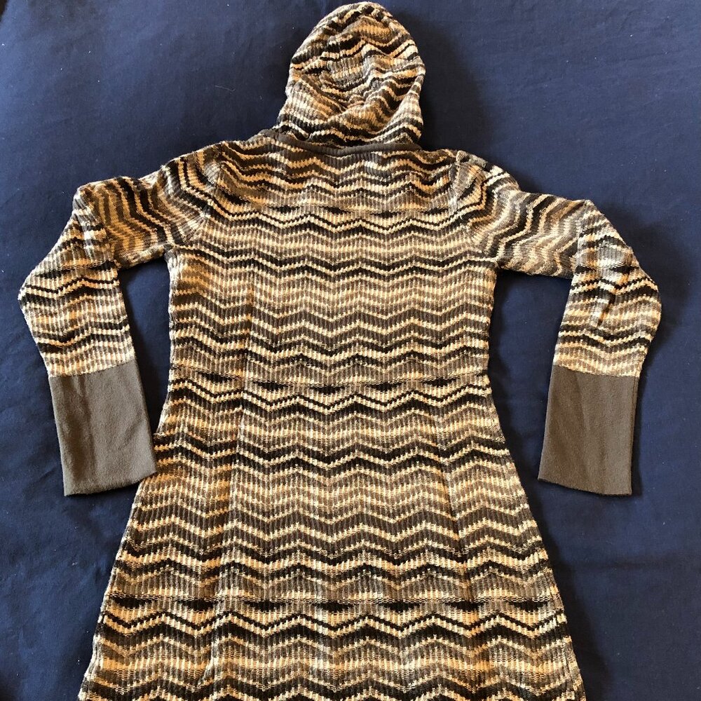 Prana Chevron Hooded Knit Sweater Dress